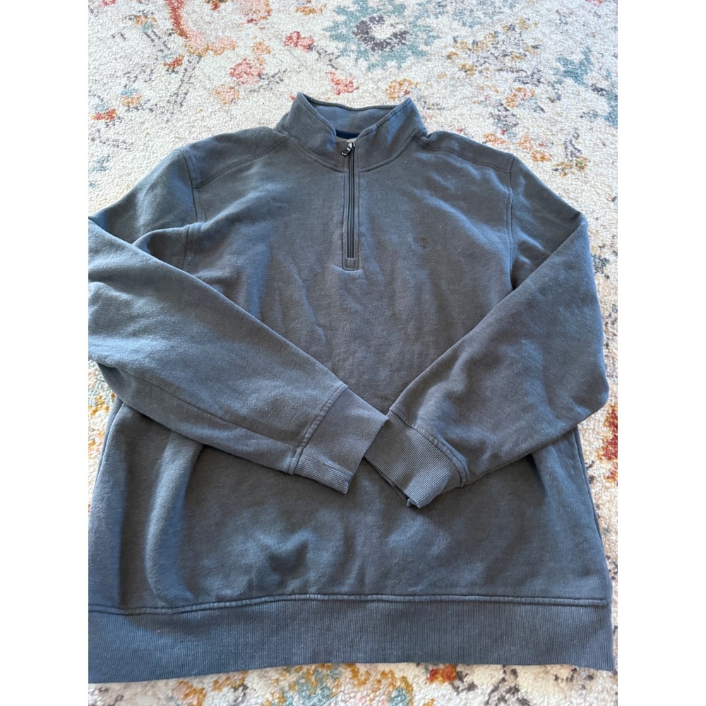 IZOD Saltwater Relaxed Classics Mens XXL Charcoal Gray Quarter Zip Pullover